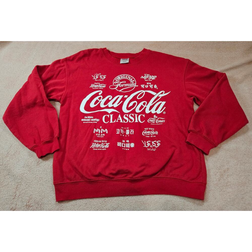 Coca-Cola Classic International Logo Graphic Sweatshirt Red Size L (11-13)